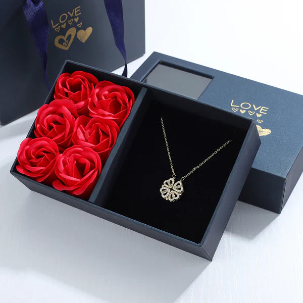 Clover Necklace + Rose Gift Box