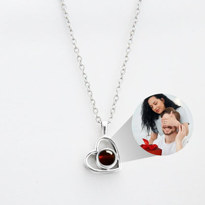 Solviano Projection Photo Customed Heart Necklace